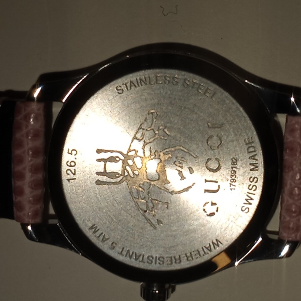 Gucci Pink Snakeskin Leather Band Watch - Picture 10 of 13